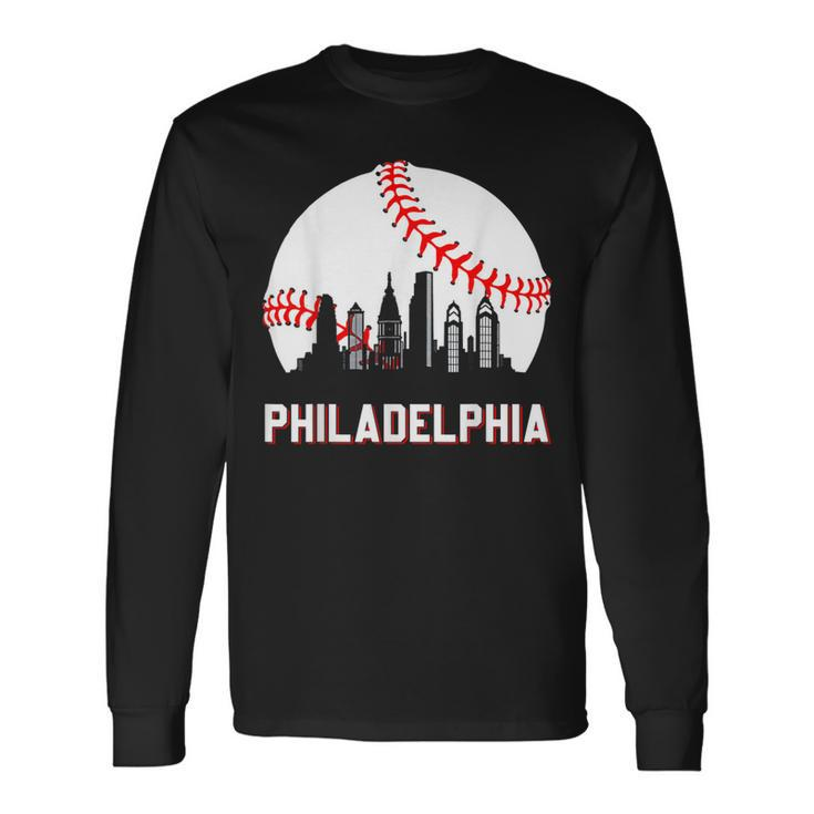 Vintage Distressed Philly Baseball Lovers Long Sleeve T-Shirt