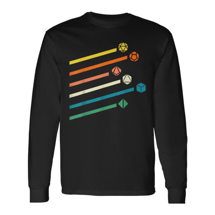 Vintage Dnd Dice Gamer Long Sleeve T-Shirt