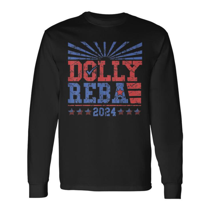 Vintage Dolly And Reba 2024 Make America Fancy Again Long Sleeve T-Shirt Gifts ideas