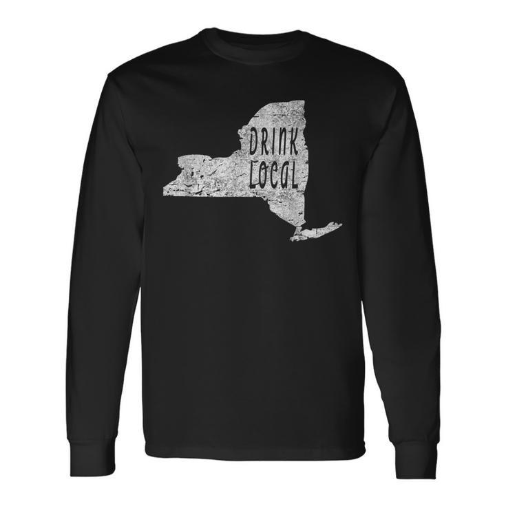 Vintage Drink Local Craft Beer New York Long Sleeve T-Shirt