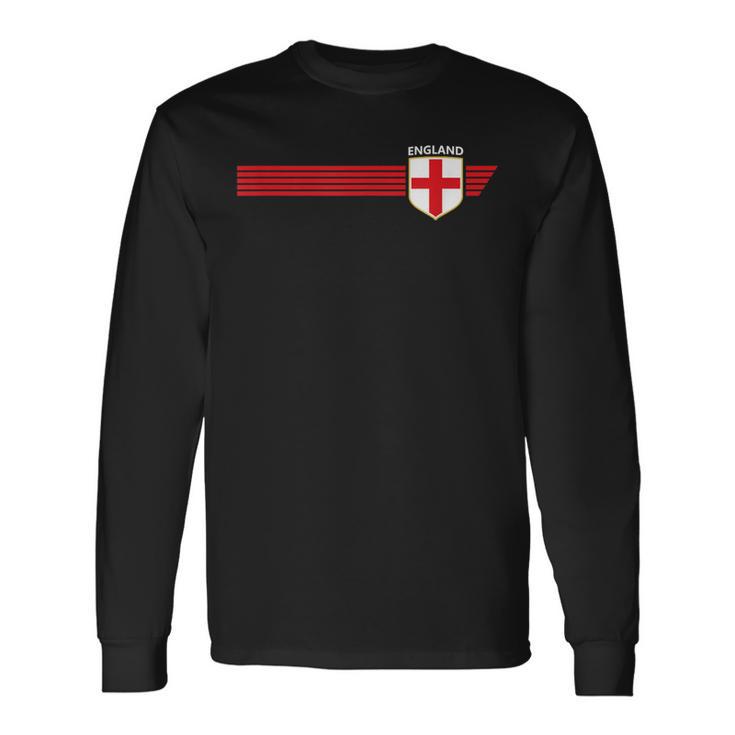 Vintage England Flag English Crest Great Britain Uk Long Sleeve T-Shirt