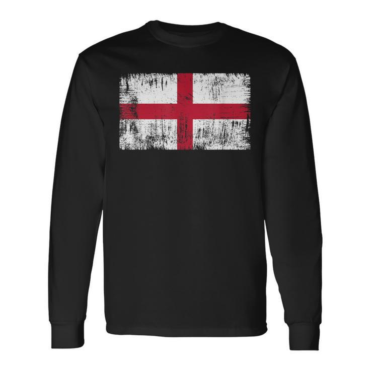 Vintage English Banner Fan England Flag Retro Long Sleeve T-Shirt