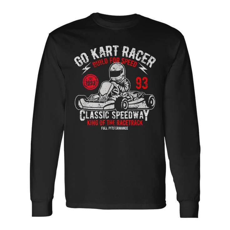 Vintage Go Kart Racer For Racing Fans S Langarmshirts Geschenkideen