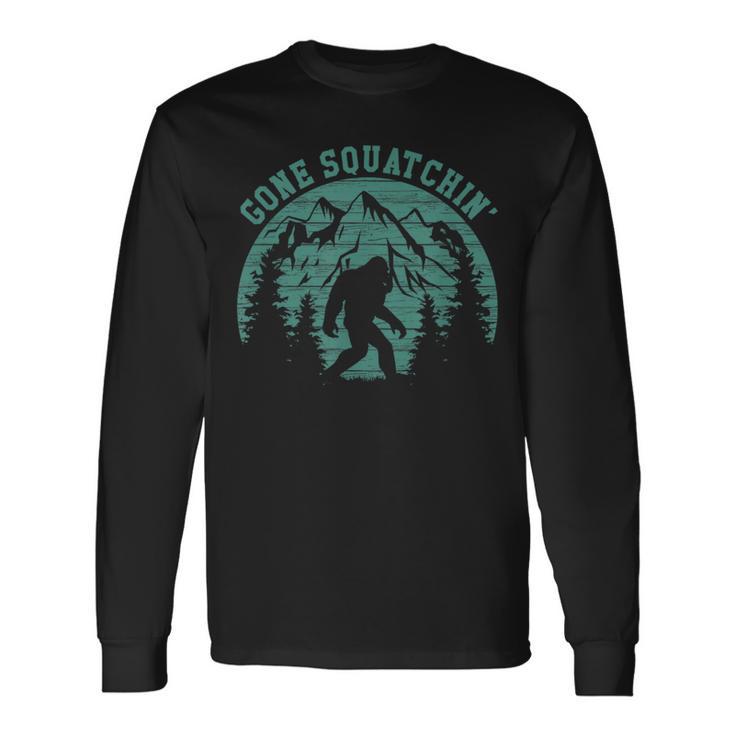 Vintage Gone Squatchin’ Bigfoot Sasquatch Retro Squatching Long Sleeve T-Shirt