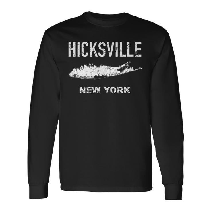 Vintage Hicksville Long Island New York Long Sleeve T-Shirt Gifts ideas