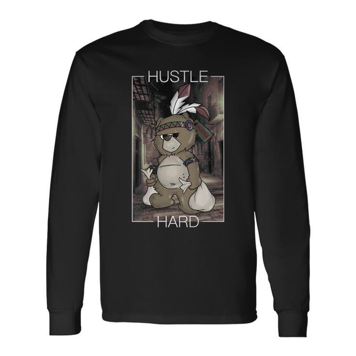 Vintage Hustle Hard Clothing For American Bear Hustler Long Sleeve T-Shirt