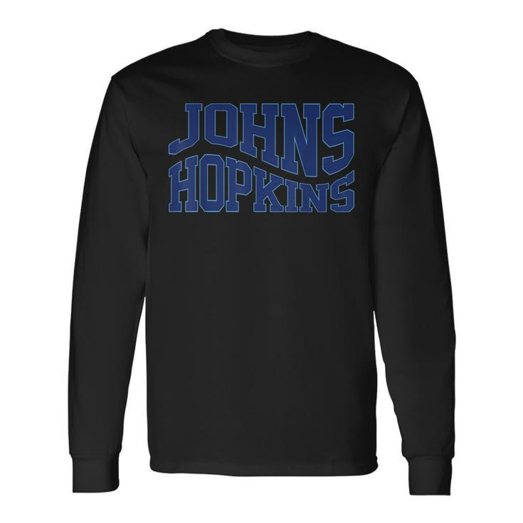 Vintage Johns C Hopkins Wave Text Name Hometown Long Sleeve T-Shirt