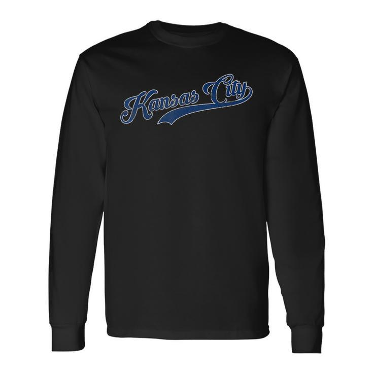 Vintage Kansas City Kc Baseball Long Sleeve T-Shirt