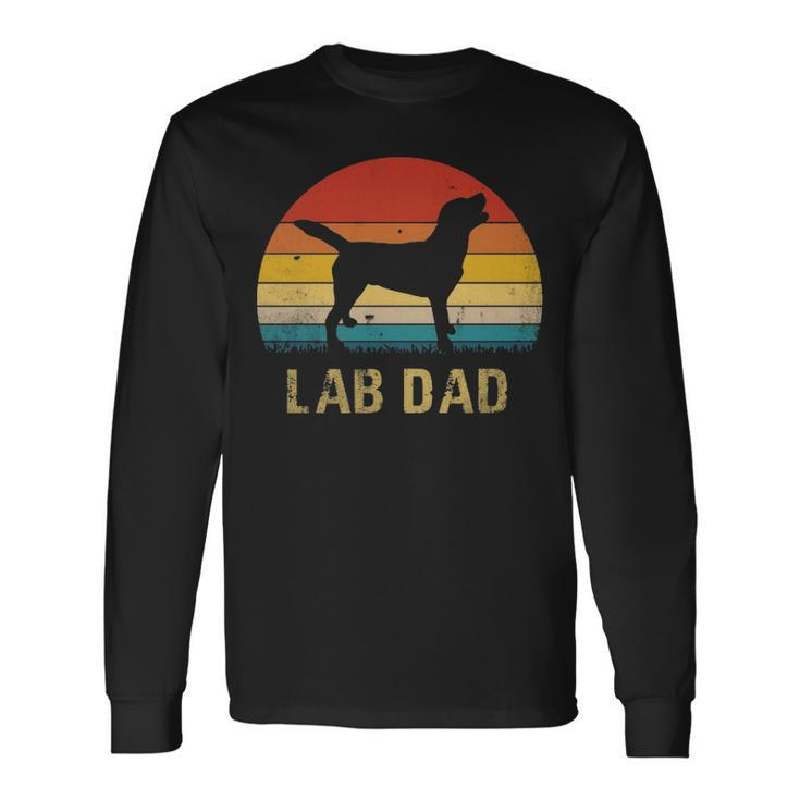 Vintage Lab Dad Labrador Retriever Dog Dad Long Sleeve T-Shirt