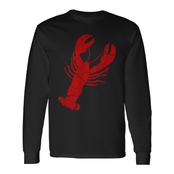 Vintage Lobster Print Red Lobster T Long Sleeve T-Shirt