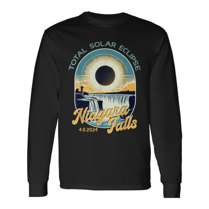 Vintage Look Total Solar Eclipse Niagara Falls Long Sleeve T-Shirt