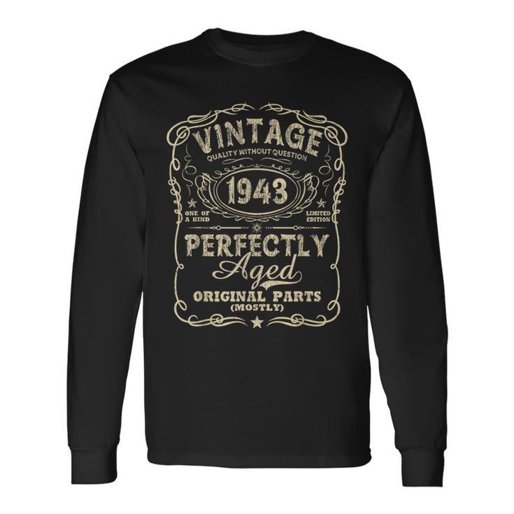 Vintage Made In 1943 80Th Birthday Long Sleeve T-Shirt