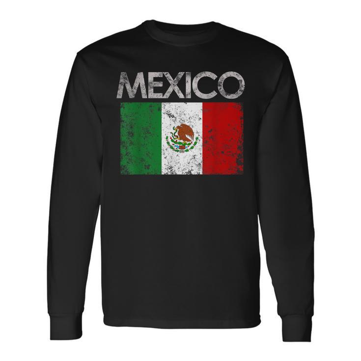 Vintage Mexico Mexican Flag Pride Long Sleeve T-Shirt