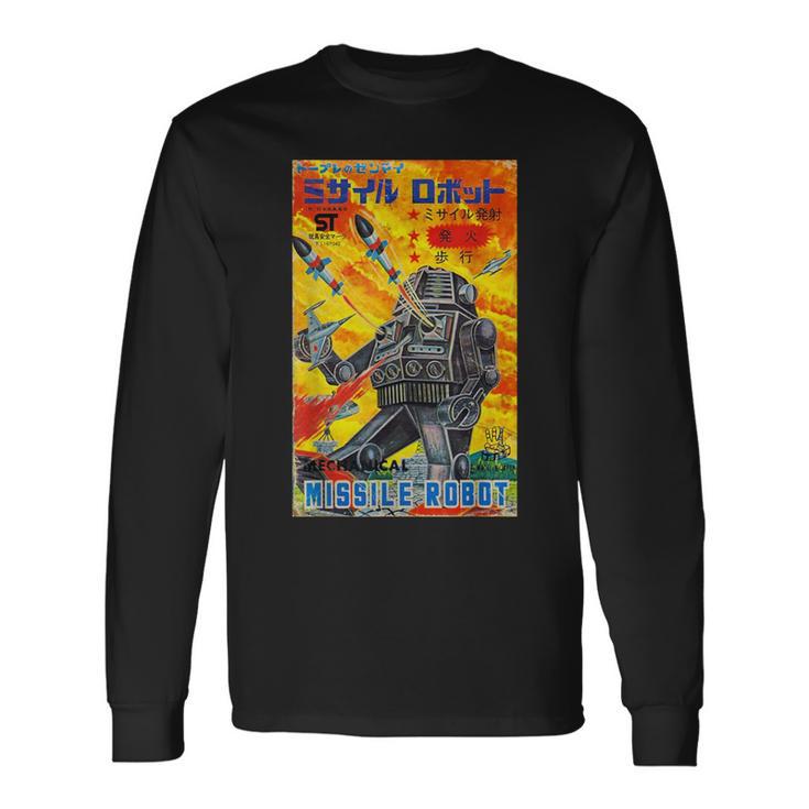 Vintage Graphic Missile Robot Japanese Retro Old Toy Anime Long Sleeve T-Shirt