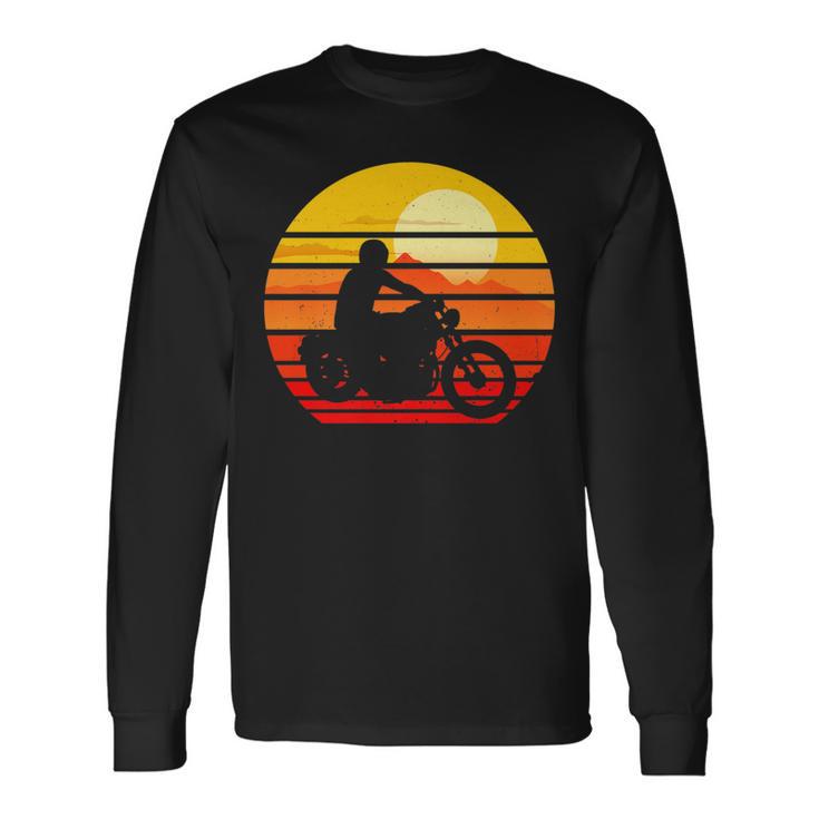 Vintage Motorcycle Riding Bike Retro Motorbike Old Biker Long Sleeve T-Shirt