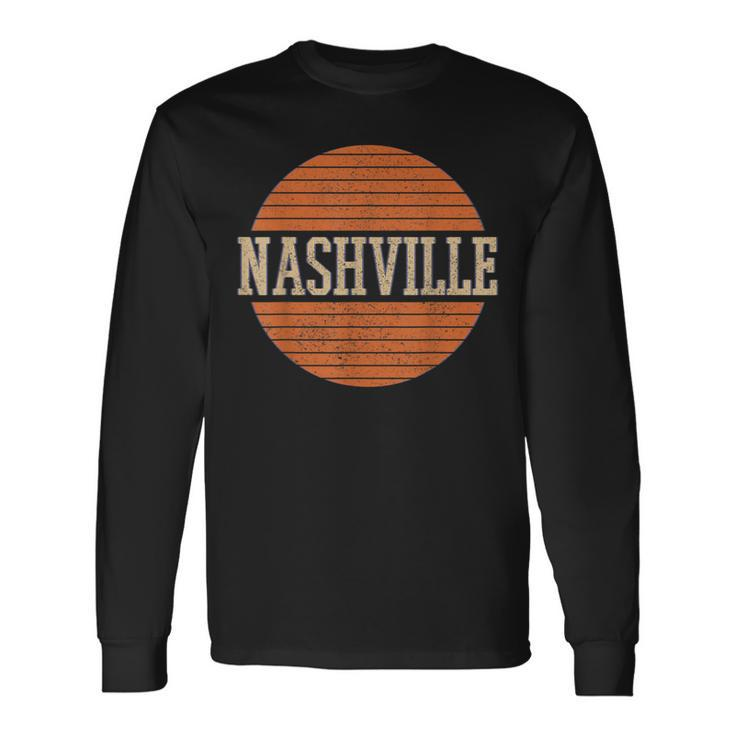 Vintage Nashville Tennessee Music City Retro Long Sleeve T-Shirt