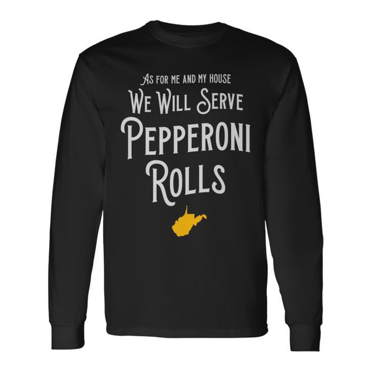 Vintage Pepperoni Rolls West Virginia Retro Wv Long Sleeve T-Shirt