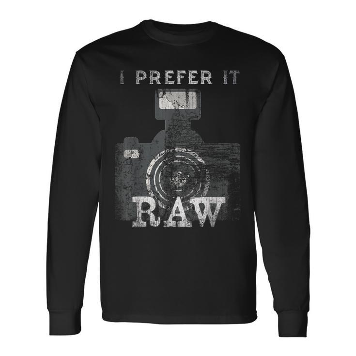 Vintage Photographer Editing Team Like Shoot It Raw Crew Pro Long Sleeve T-Shirt