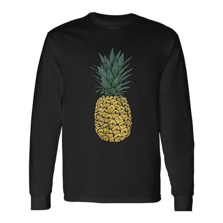 Vintage Pineapple T Cute Fruit Food Clothing Pajama Long Sleeve T-Shirt