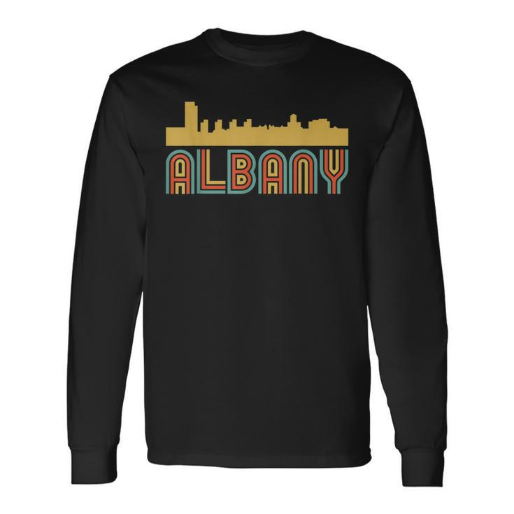 Vintage Retro Albany New York Skyline Long Sleeve T-Shirt