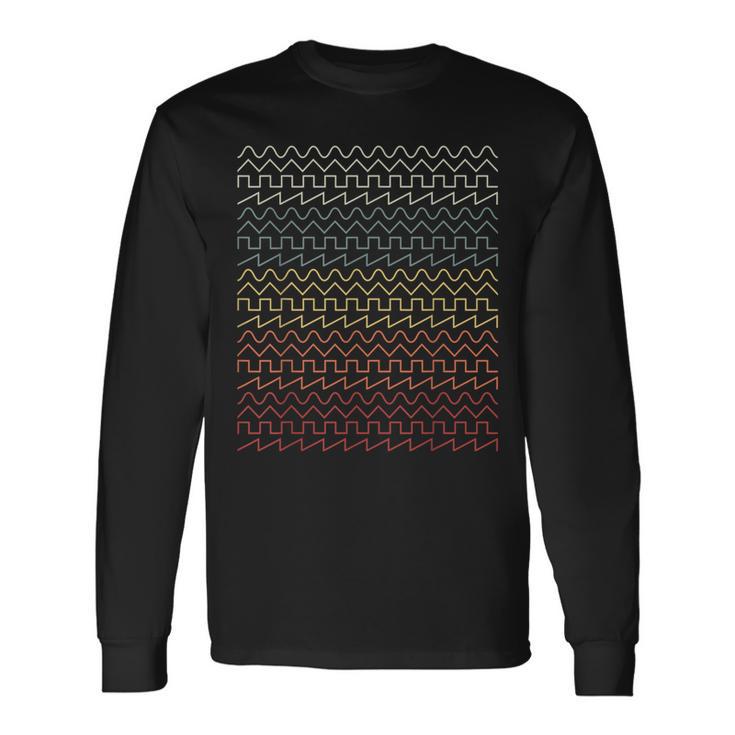 Vintage Retro Analog Waveform Music Lover Long Sleeve T-Shirt