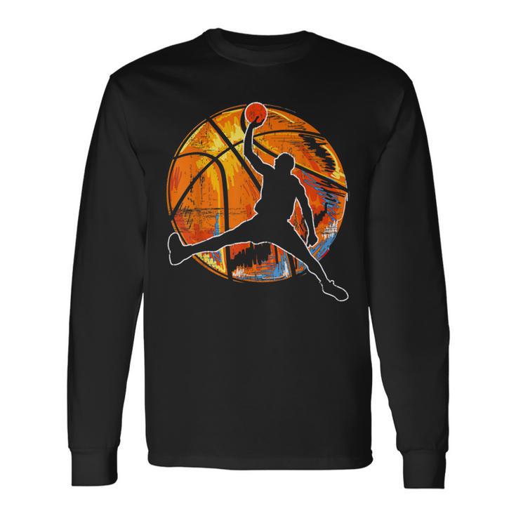 Vintage Retro Basketball 70S Long Sleeve T-Shirt