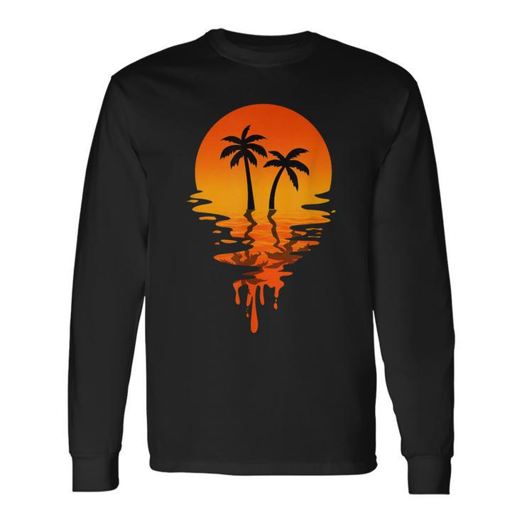 Vintage Retro Style Palm Tree Long Sleeve T-Shirt