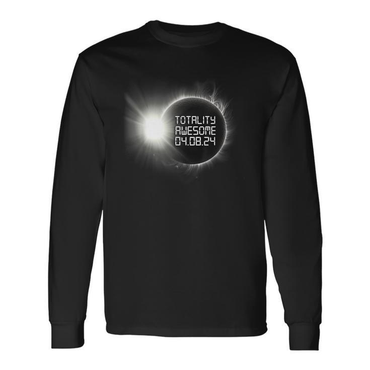 Vintage Retro Total Solar Eclipse 2024 Totality Awesome Long Sleeve T-Shirt
