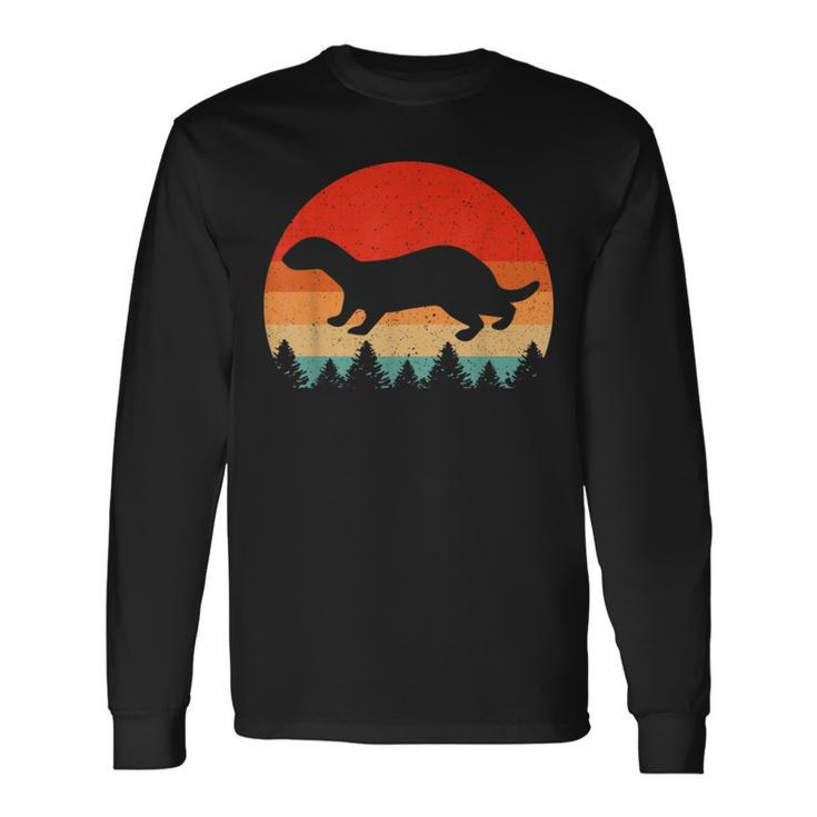 Vintage Retro Weasel Animal Lover Weasel Long Sleeve T-Shirt Gifts ideas