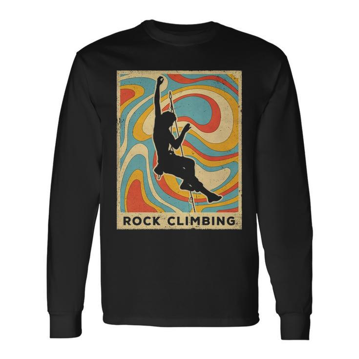 Vintage Rock Climbing Sport Retro Poster Long Sleeve T-Shirt