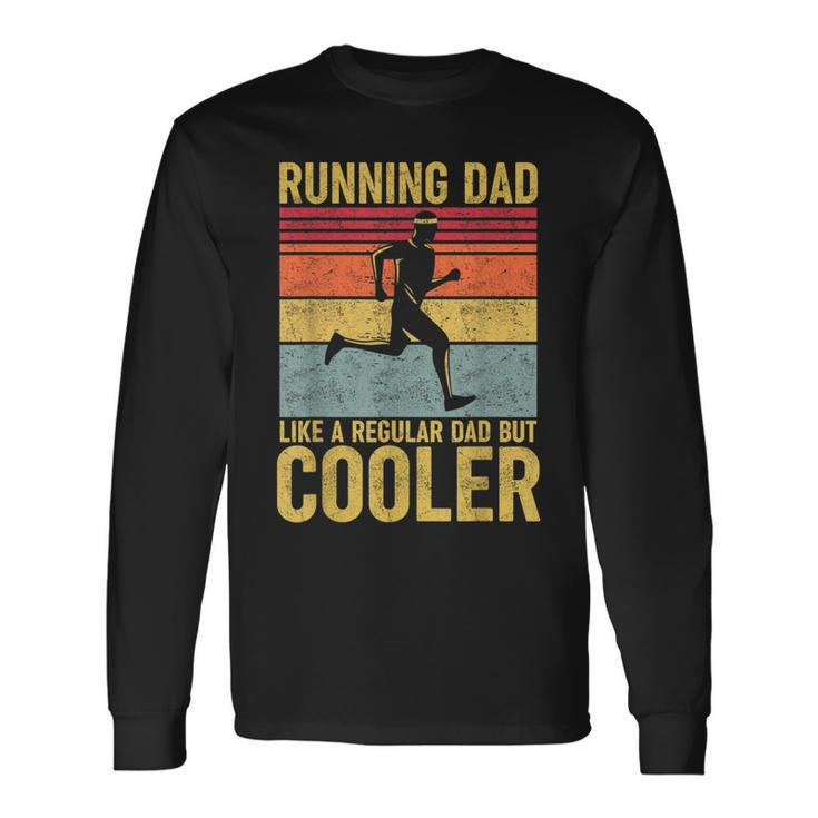 Vintage Running Dad Marathon Runner Father's Day Long Sleeve T-Shirt