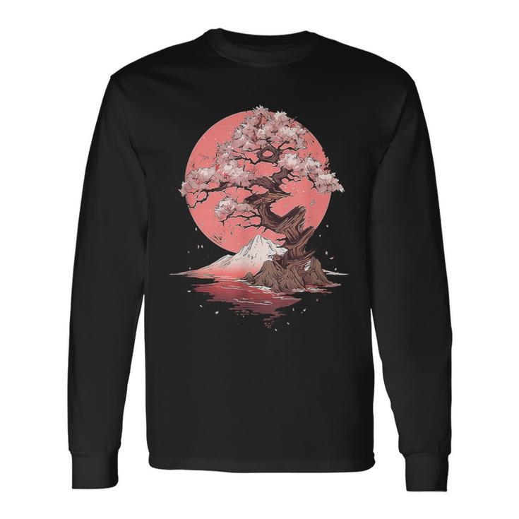 Vintage Sakura Garden Cherry Blossom Japanese Long Sleeve T-Shirt Gifts ideas