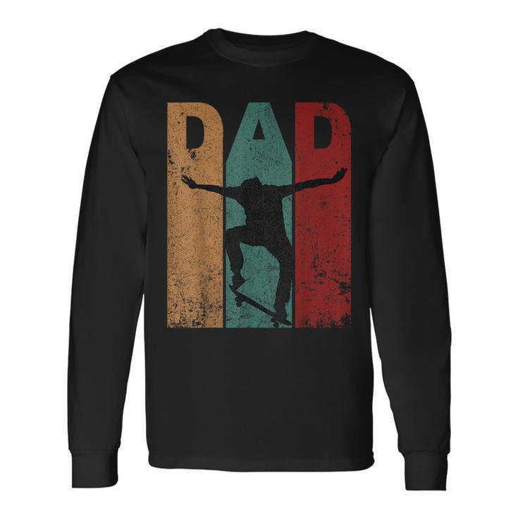 Vintage Skateboard Dad Daddy Silhouette Father's Day Long Sleeve T-Shirt Gifts ideas