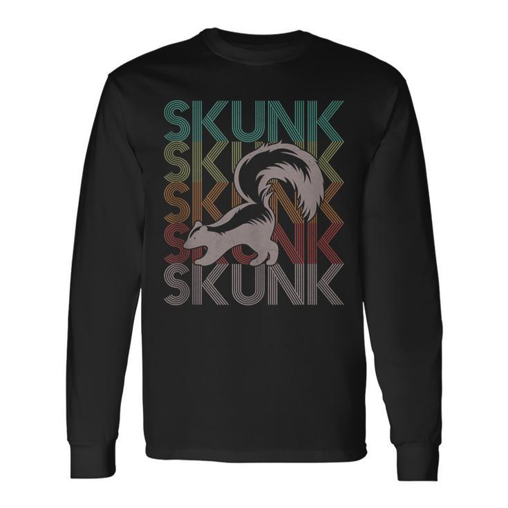 Vintage Skunk Retro 70S 80S Skunk Long Sleeve T-Shirt