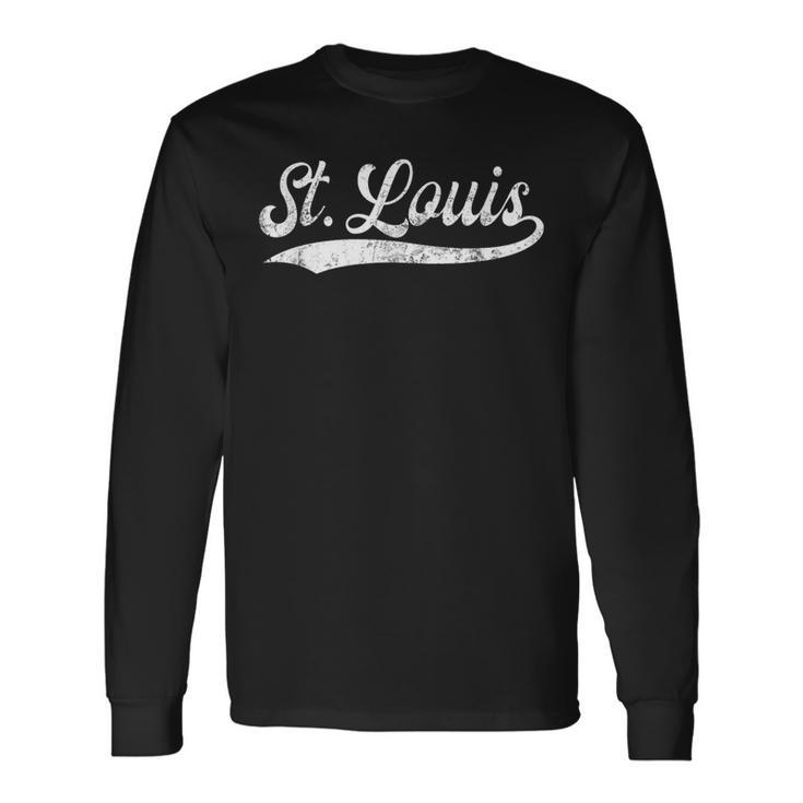 Vintage St Louis Missouri Distressed Mo Apparel Long Sleeve T-Shirt