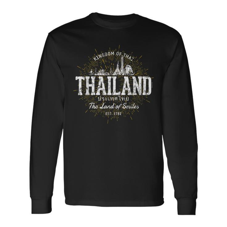 Vintage Style Retro Thailand Long Sleeve T-Shirt