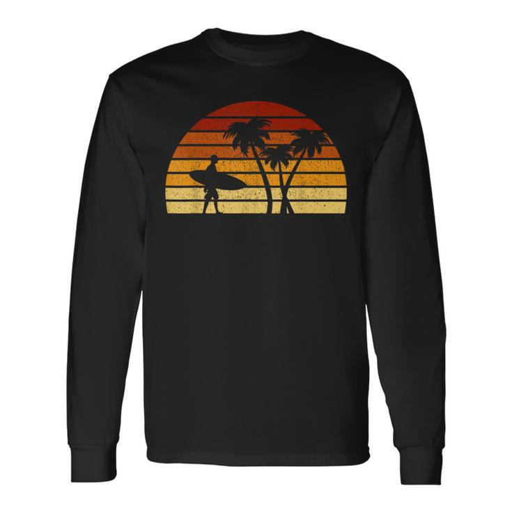 Vintage Sun Surfing For Surfers And Surfers Langarmshirts Geschenkideen