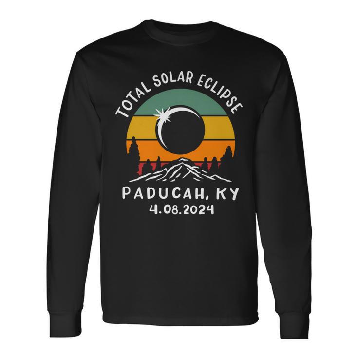 Vintage Total Solar Eclipse Usa Paducah Kentucky 4082024 Long Sleeve T-Shirt