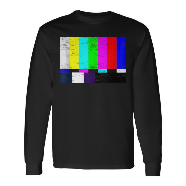 Vintage Tv Test Pattern Color Bars Graphic Presents Long Sleeve T-Shirt