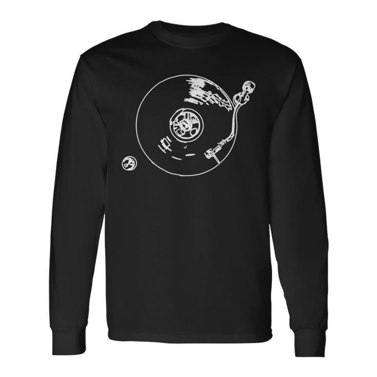 Vintage Vinyl Record Player Dj Disc Jockey Turntable Retro Long Sleeve T-Shirt