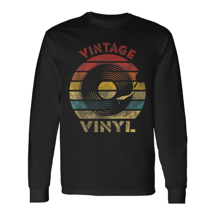 Vintage Vinyl Retro Record Vintage Music Long Sleeve T-Shirt