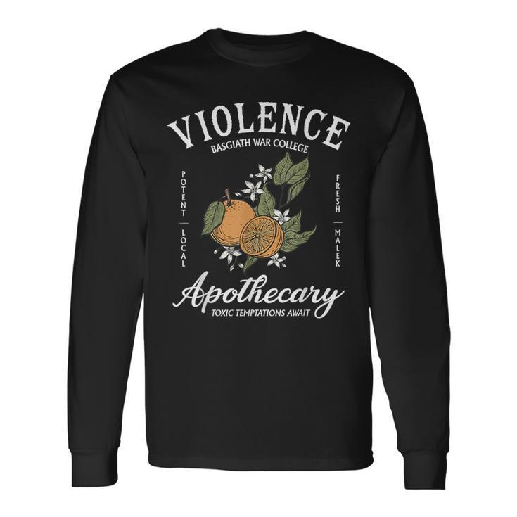 Violence Basgiath College Apothecary Toxic Temptations Await Long Sleeve T-Shirt