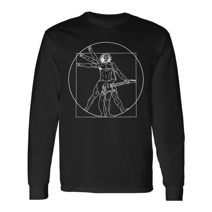 Vitruvian Man Guitar Da Vinci Guitarist Langarmshirts Geschenkideen