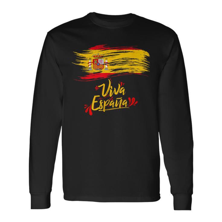 Viva Espana Spain Flag Athletic Sport Long Sleeve T-Shirt