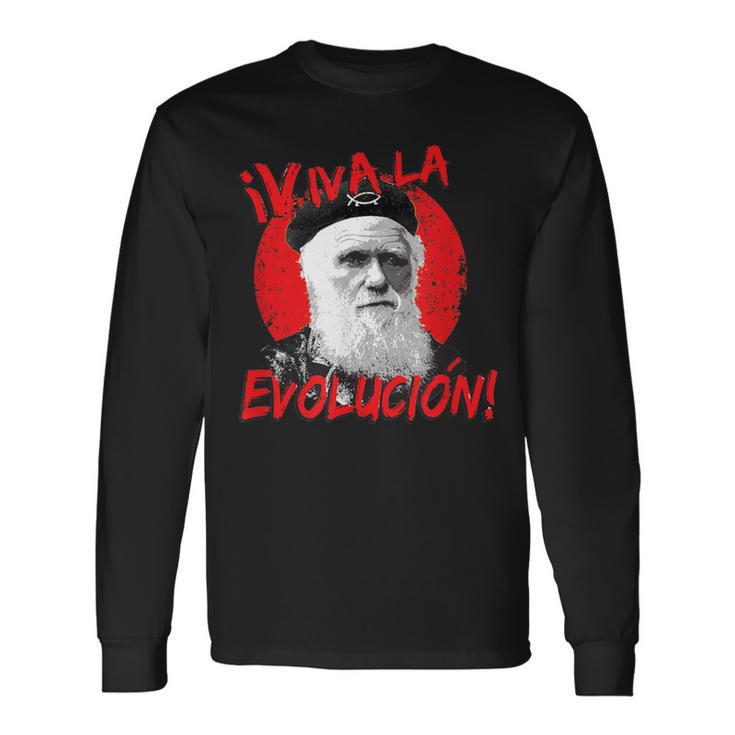 Viva La Evolución Darwin Camiseta de manga larga
