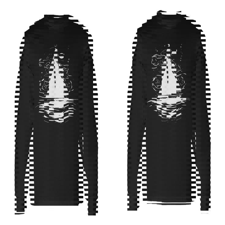 Voile Bateau Dessin Bateau Sport Nautique T-shirt à manches longues