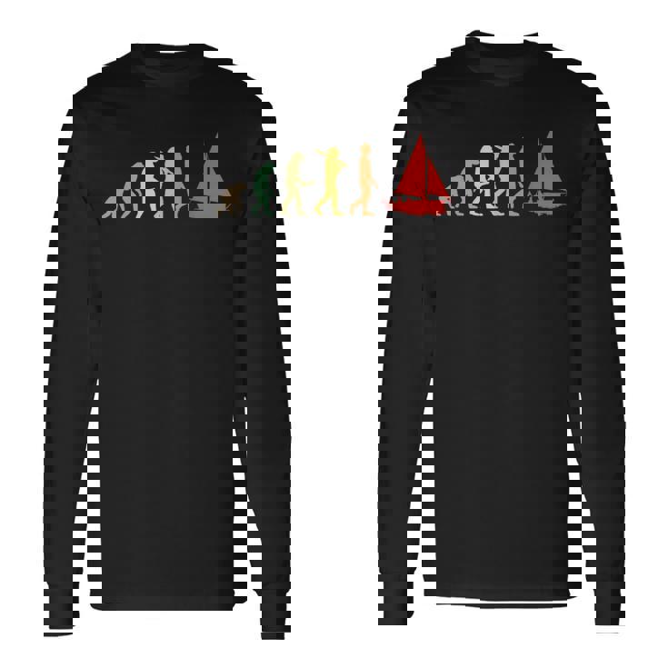 Voile Évolution Rétro Cadeau Pour Marins T-shirt à manches longues Idées cadeaux