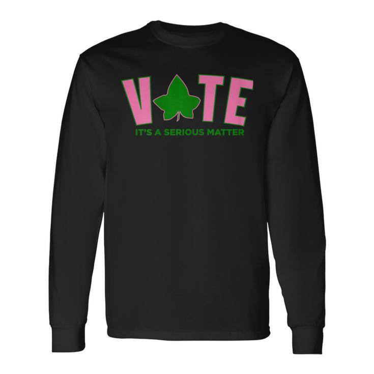 Vote Its A Serious Matter Pink And Green Long Sleeve T-Shirt Gifts ideas