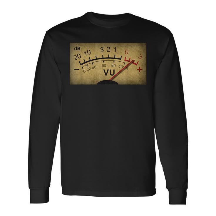 Vu Meter Retro Grunge Db Dj Vintage Long Sleeve T-Shirt