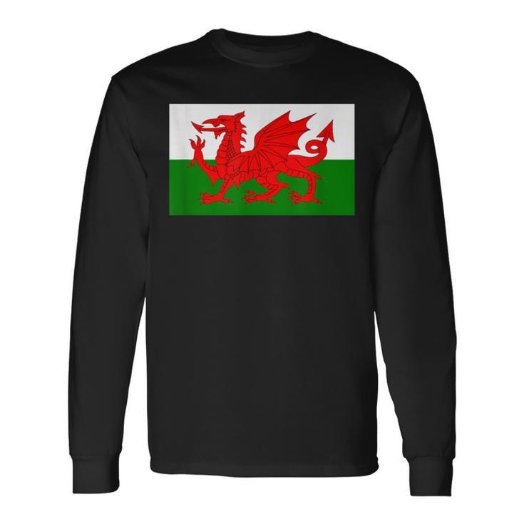 Wales Cymru 2021 Flag Love Soccer Football Fans Or Support Long Sleeve T-Shirt